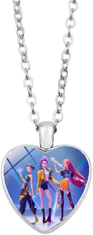 Skiennix Korea Pop Necklace - Colorful Heart-Shaped Jewelry for Movie Lovers | Stylish Sweater Chain