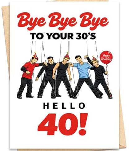 fancu 40th Birthday Card for Men Women ZC-040 Funny Milestone Greeting Card