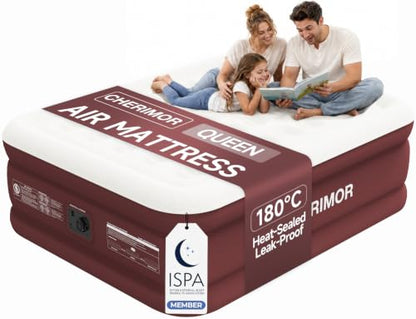 Queen Air Mattress with Built-In Pump, Leakproof, 180°C Heat Seal - Queen (U.S. Standard)
