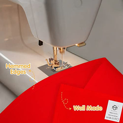 Red 60x102 Inch Tablecloth - 6 Pack Polyester Spill-Resistant Linen for Rectangular Tables