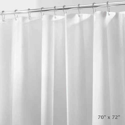 iDesign PEVA Waterproof Shower Curtain Liner with 12 Metal Grommets - 72" x 70" - Frost