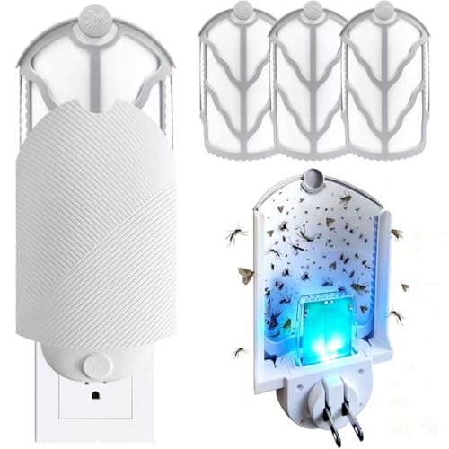 Indoor Flying Insect Trap with UV Light & Refill Cartridges - Mosquito, Fruit Fly, Gnat Catcher