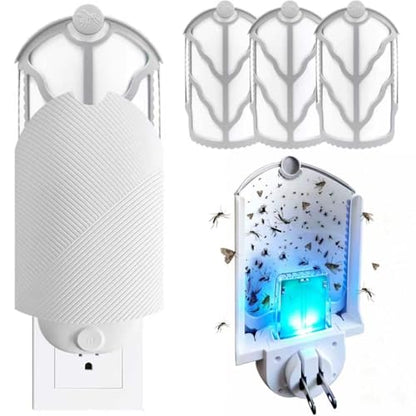 Indoor Flying Insect Trap with UV Light & Refill Cartridges - Mosquito, Fruit Fly, Gnat Catcher