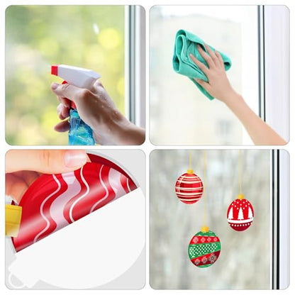 Snowball Christmas Window Clings 172 Pcs Winter Wonderland Decorations - Snowflake, Reindeer, Snowman, Elk, Snowball, 9 Sheets - Snowball 1