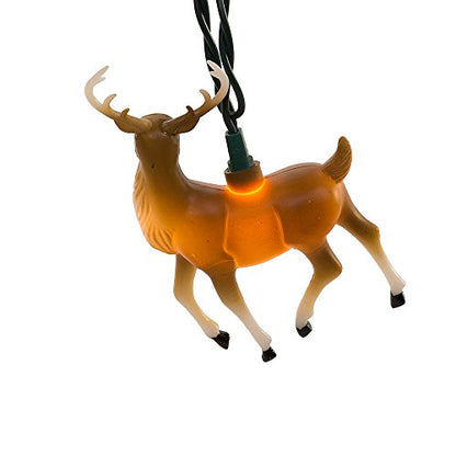 10-Light Plastic Reindeer Christmas Light Set - Indoor & Outdoor Decor