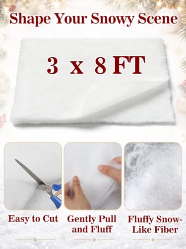 Variation of THIS listing 5 Pack 3 x 8 Ft Fluffy Fake Snow Blankets for Christmas Decorations