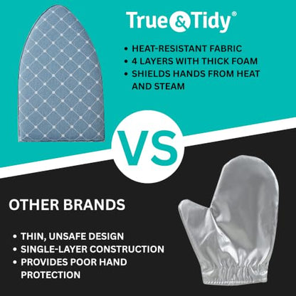Blue Garment Steamer Protective Ironing Glove - Heat-Resistant Safety Mitt