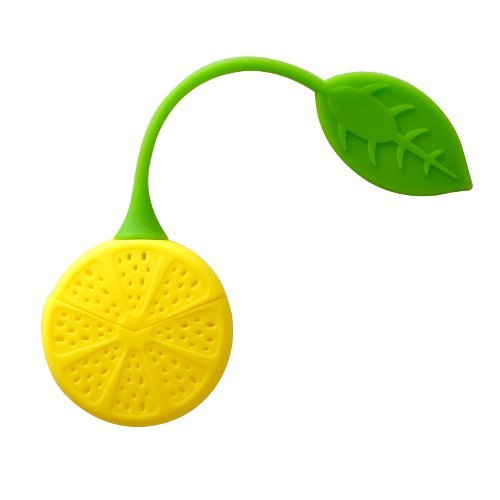 Naranqa Silicone Fruit Shape Cute Tea Bag Funny Loose Leaf Tea Infuser in Strawberry Pear Orange and Lemon Shape 4 Colorful Cool Tea Infuser Strainer for Mug Cup Herbal Weight Loss Tea-Dishwasher Safe