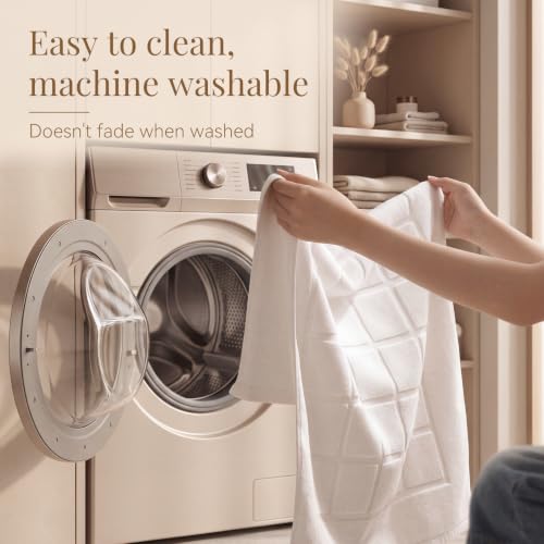 C3 White 20x32 Inch Cotton Bath Mat Towel - Soft & Absorbent Floor Rug