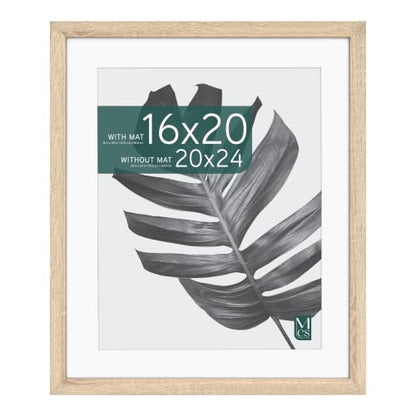 Natural Woodgrain 20x24 Inch Gallery Frame with 16x20 Mat - 1 Pack