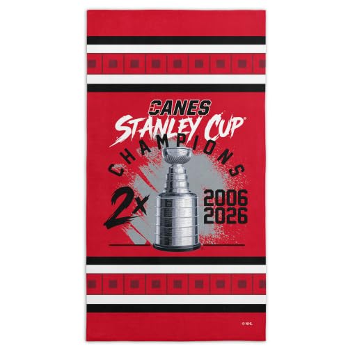NHL Carolina Hurricanes 2026 Stanley Cup Champions Beach Towel 30 x 60 in - Officially Licensed