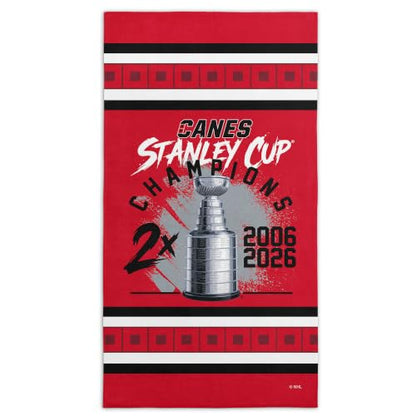 NHL Carolina Hurricanes 2026 Stanley Cup Champions Beach Towel 30 x 60 in - Officially Licensed