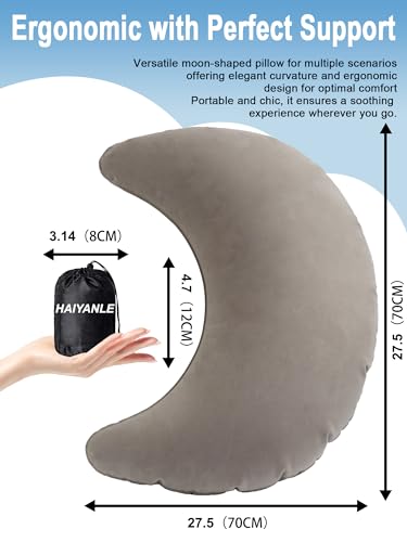 HAIYANLE lnflatable Pillow for Game,Reading Pillow for Bed Rest Pillows Controller Game Pillow for Travel Pillow for Plane Inflatable Provides Wrist & Elbow Support (gray1)