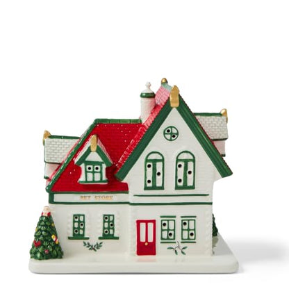 Spode Christmas Tree Village Fire Station Figurine - Pet Store Variation