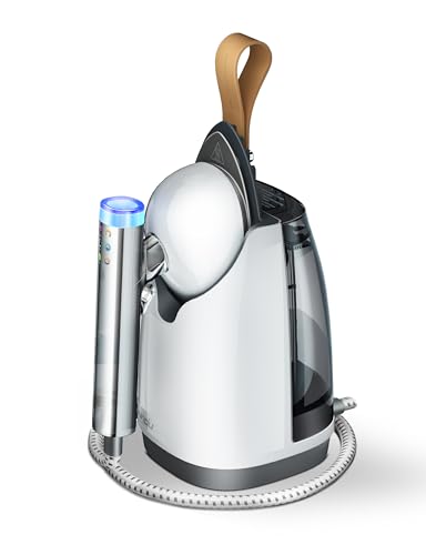 Sundu 2-in-1 Clothes Steamer Handheld & Standing with Auto Shut-Off - White Silver