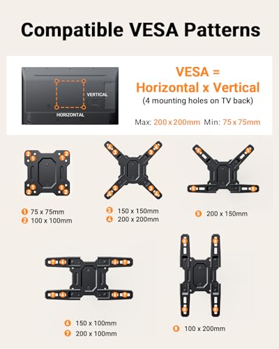 Perlegear Full Motion TV Wall Mount Bracket for Most 13-43 Inch LED LCD Flat Curved Screen TVs & Monitors, Swivel Tilt Extension with Articulating Arms, Max VESA 200x200mm up to 44lbs