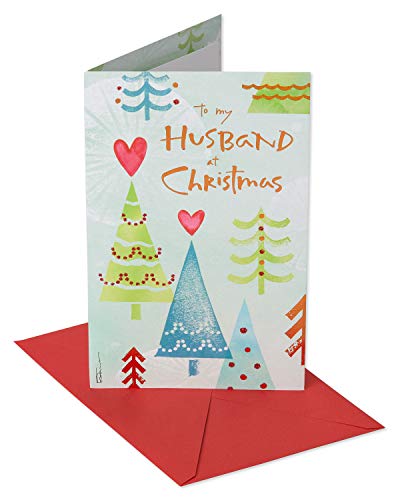 Christmas Cards for Husband - Romantic Holiday Greeting Card with Watercolor Art - Variation of Christmas Trees