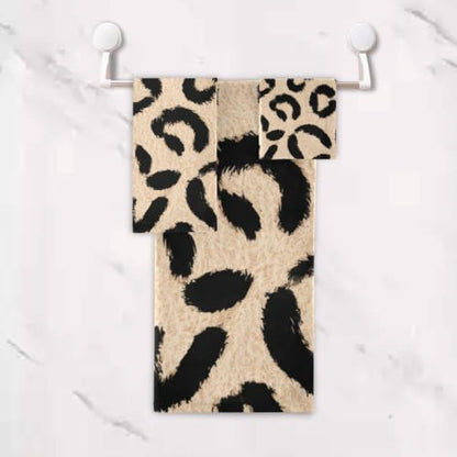 ALAZA Beige Leopard Spots Towel Set - 3 Piece Bathroom Linen Multi13