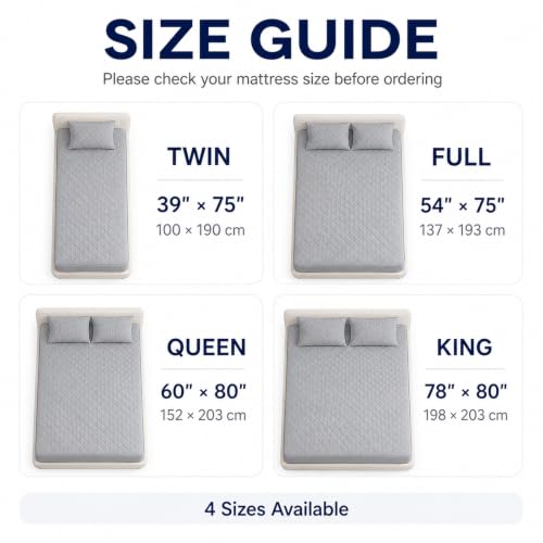 Twin Waterproof Mattress Protector with Deep Pocket Quilted Breathable All-Season Sheet