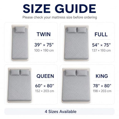 Twin Waterproof Mattress Protector with Deep Pocket Quilted Breathable All-Season Sheet
