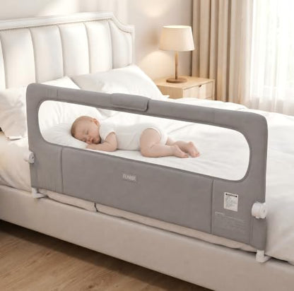 Toddler Bed Rail Guard - 59 Inch Swing Down Bed Safety Barrier - Rectangular