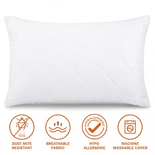 Queen Size Waterproof Microfiber Pillow Protectors Set - 2 Pack