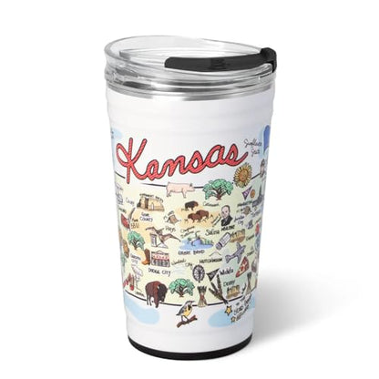 24oz Insulated Party Cup with EZ Slider Lid - Kansas Variation