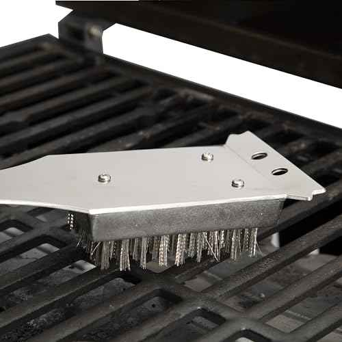 Cuisinart Stainless Steel 16.5" Long Handle Grill Cleaner Brush and Scraper for BBQ, Griddle, Grills, Cookout Tool, Grill Brush for Outdoor Grills BBQ Accessories