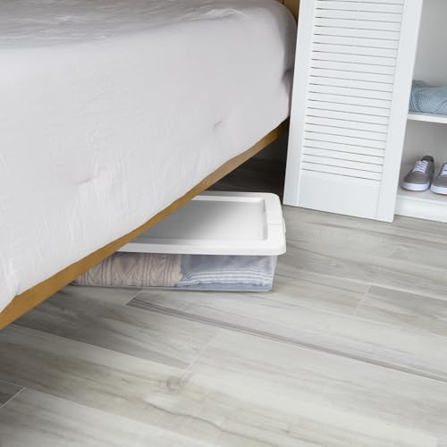 28 Quart Clear Stackable Storage Bins - 4-Pack Under Bed Organizers