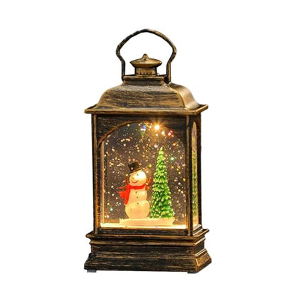 Christmas Snow Globe Lantern Lighted Snow Globes with Snowman - Holiday Decor