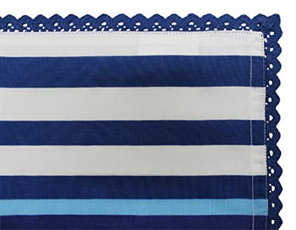 Blue Lace Cloth Napkins Set of 12 - 18x18 Inch Cotton Dinner Napkins