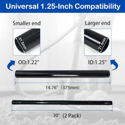 2-Pack Vacuum Extension Wands 1-1/4 Inch Fitting - 32mm Heavy Duty Lengthen