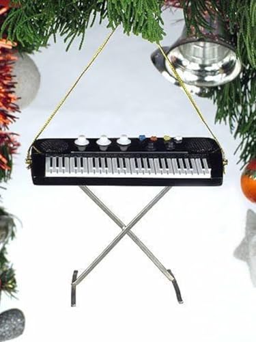 Electric Keyboard Christmas Ornament Musical Instrument Decor - 4 Inch