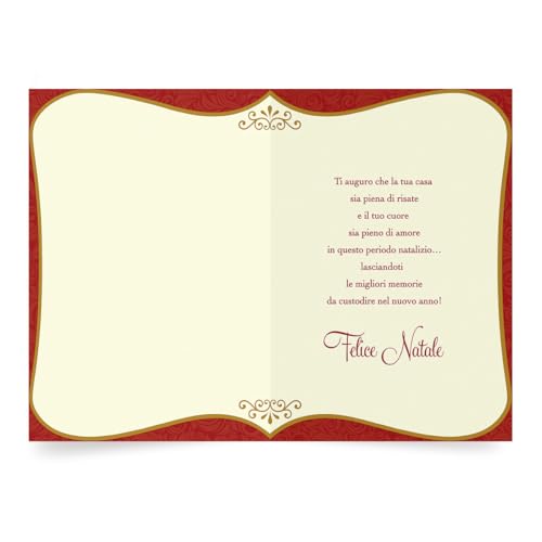 Italian Christmas Greeting Cards - Panettone Design, Foil Embossing, 6 Pack