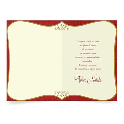 Italian Christmas Greeting Cards - Panettone Design, Foil Embossing, 6 Pack