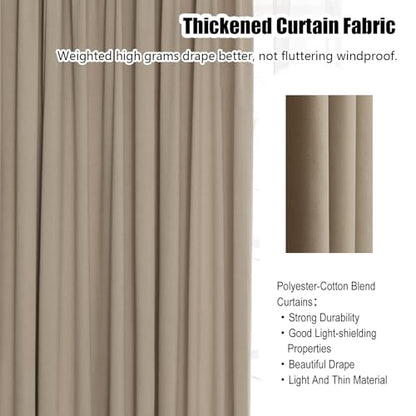 C Shaped Curtain Rod Set with Blackout Partition Curtain - Gold, 120cm