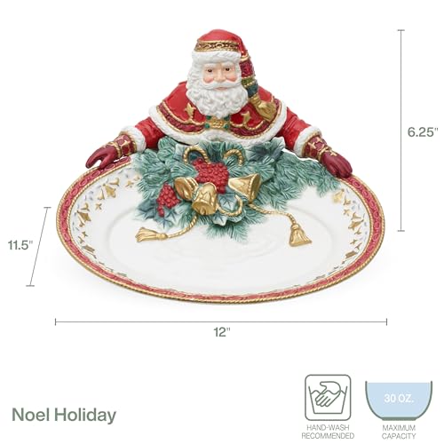 Holiday Santa Serving Bowl 12 Inch - Festive Christmas Tableware