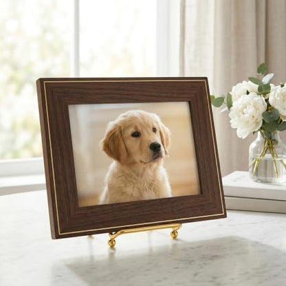 Mini Gold Plate Easel Stands Set of 4 - Small Display Frames for Photos, Art, Plates