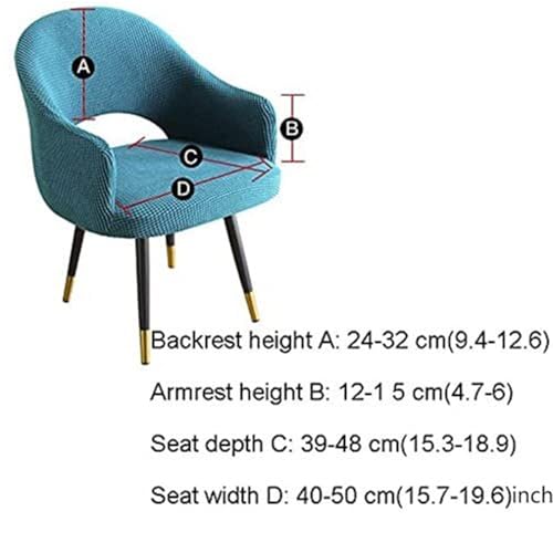 UQABS Curved Back Dining Chair Covers Slipcovers with Wingback Arms, Set of 4/2/1 Accent Kitchen Chair Slipcover Modern Arc Shaped Armrest Counter Height Bar Stools Covers Protector 1PCS(G,2PCS)