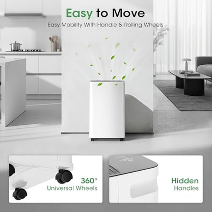 Manastin 35-Pint Smart WiFi Dehumidifier for Large Rooms - White