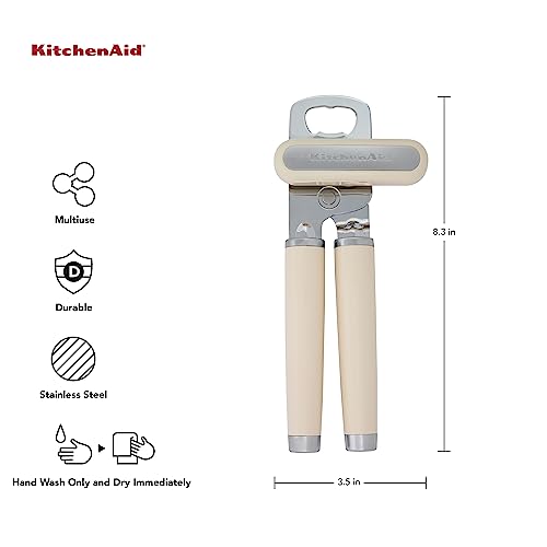 KitchenAid Classic Multifunction Can Opener / Bottle Opener, 8.34-Inch, White