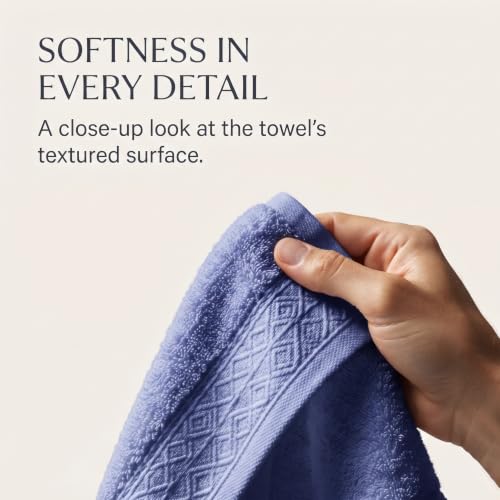 Purple Cotton Hand Towel Set 2 Pieces Soft Absorbent Quick Dry