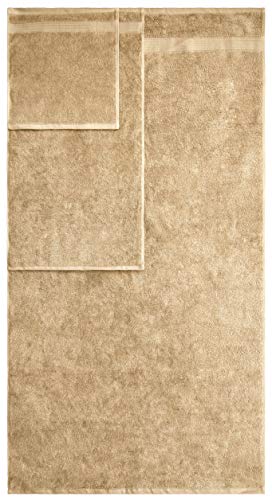X Large 6 Piece Towel Set - Turkish Cotton Bathroom Towels in Beige