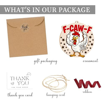 Funny Chicken Christmas Ornament - White Chick Variation