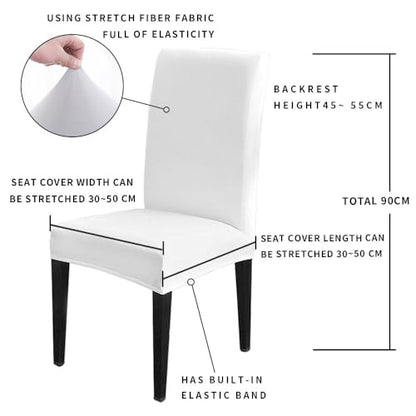 Stretch Dining Chair Covers Set of 4 - Sage Green Stripe Spandex Slipcovers