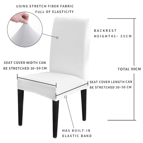 Fat Chefs Dining Chair Covers Set of 4 Black & White Buffalo Plaid Stretch Slipcovers - Washable, Protects & Decorates Chairs