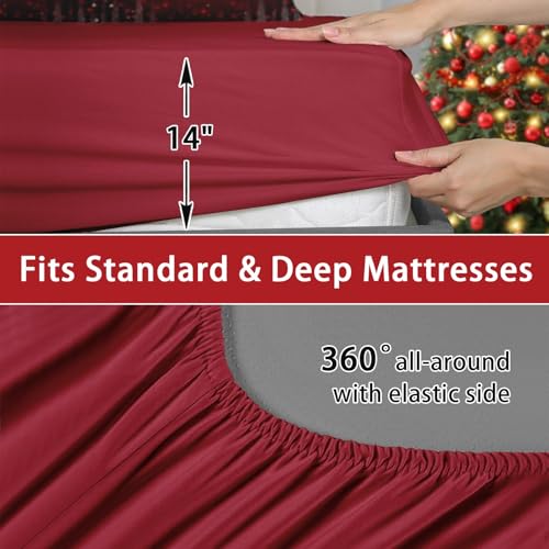 Queen Christmas Snowflake Comforter Set with Sheets - 7 Pieces Dark Bedding