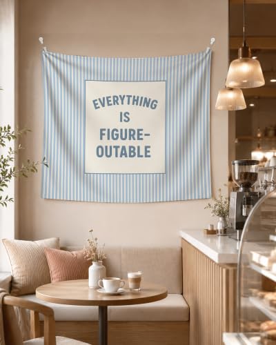Preppy Blue Inspirational Tapestry Wall Hanging 50x60 Inch - FGFK