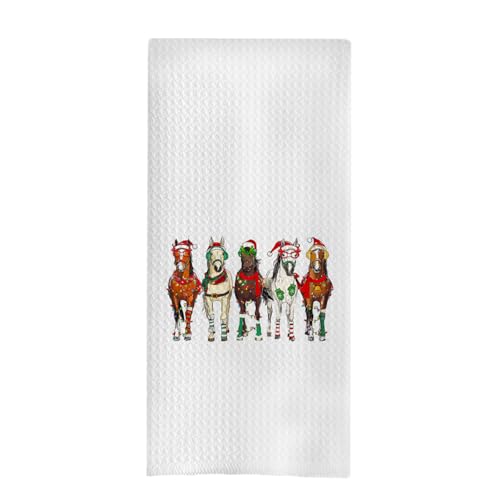 Horse Kitchen Towel - Christmas Horse Gifts for Girls Women - Horse Lover Decor - Horse Towel-05