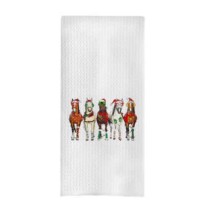 Horse Kitchen Towel - Christmas Horse Gifts for Girls Women - Horse Lover Decor - Horse Towel-05